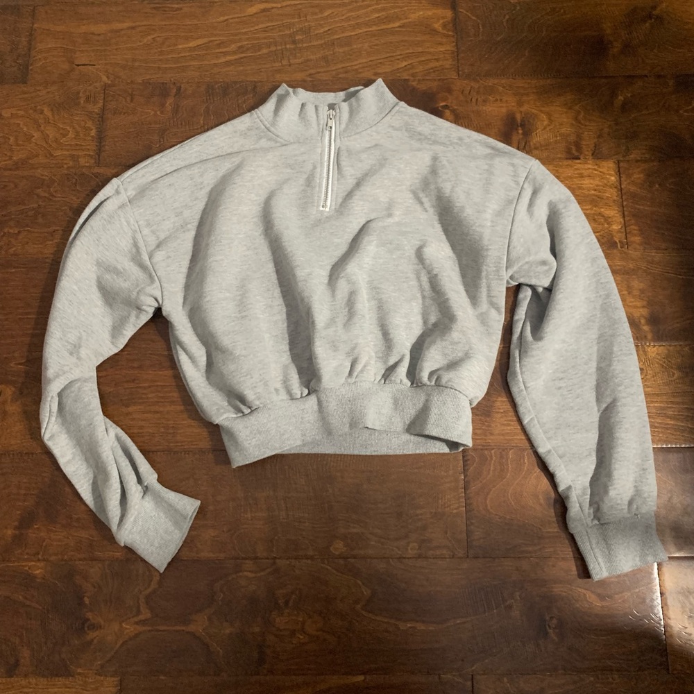 Forever 21 cropped half zip sweater